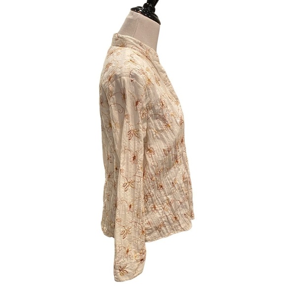 Lee Women’s Button Up Floral Bohemian Embroidered Long Sleeve Top. Size Large - Picture 6 of 11